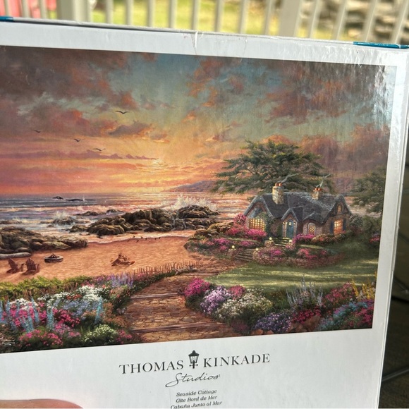 Thomas Kinkade 1000 piece jigsaw puzzle boxed Seaside cottage artsy meditation - Picture 7 of 11